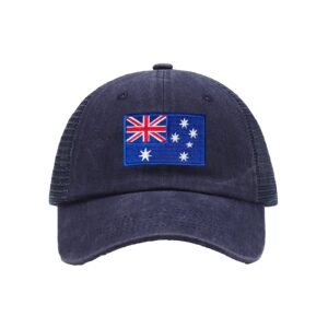 Embroidered Flag of Australia Baseball Cap Australia Flag Cowboy Mesh Sun Hats Australian Trucker Hat for Men Women
