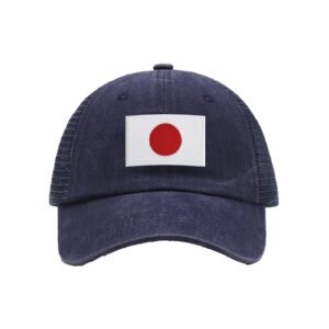 Embroidered Flag of Japan Baseball Cap Japan Flag Cowboy Mesh Sun Hats Japanese Trucker Hat for Men Women