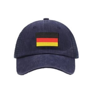Embroidered Flag of Germany Baseball Cap Germany Flag Cowboy Mesh Sun Hats German Trucker Hat for Men Women