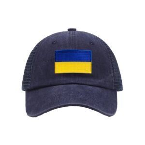 Embroidered Flag of Ukraine Baseball Cap Ukraine Flag Cowboy Mesh Sun Hats Ukrainians Trucker Hat for Men Women