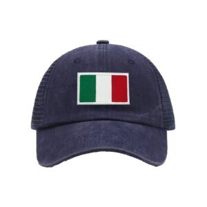 Embroidered Flag of Italy Baseball Cap Italy Flag Cowboy Mesh Sun Hats Italian Trucker Hat for Men Women