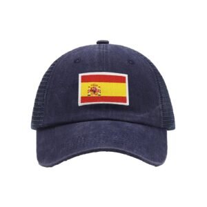 Embroidered Flag of Spain Baseball Cap Spain Flag Cowboy Mesh Sun Hats Spanish Trucker Hat for Men Women