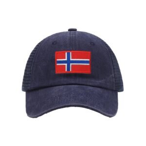 Embroidered Flag of Norway Baseball Cap Norway Flag Cowboy Mesh Sun Hats Norwegian Trucker Hat for Men Women