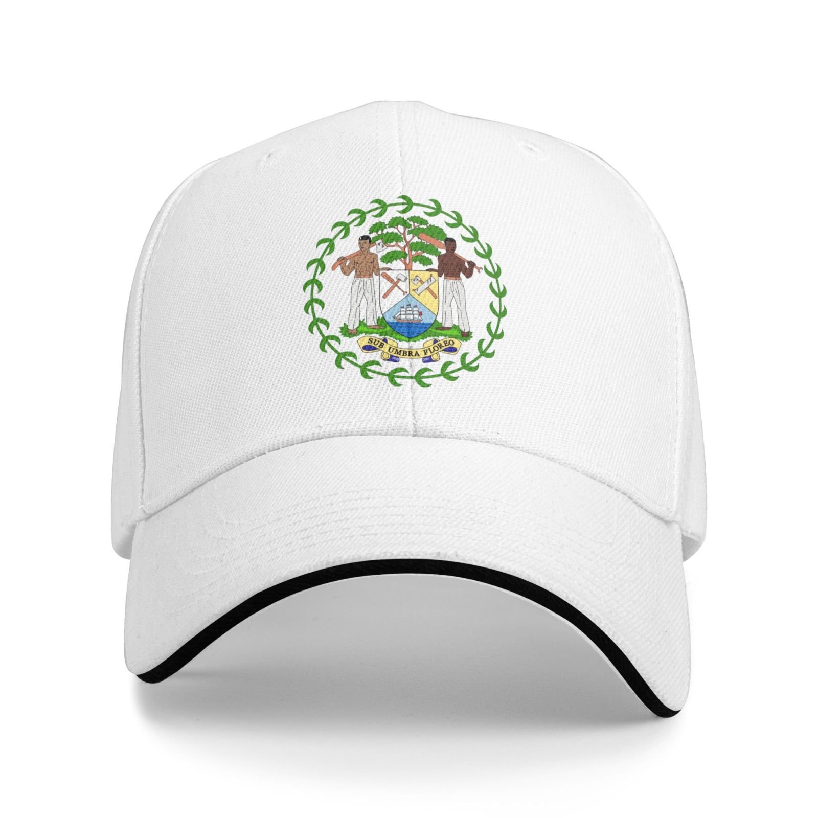 belize national emblem hat support belize coat of arms baseball cap belizean hat for women men adjustable hat