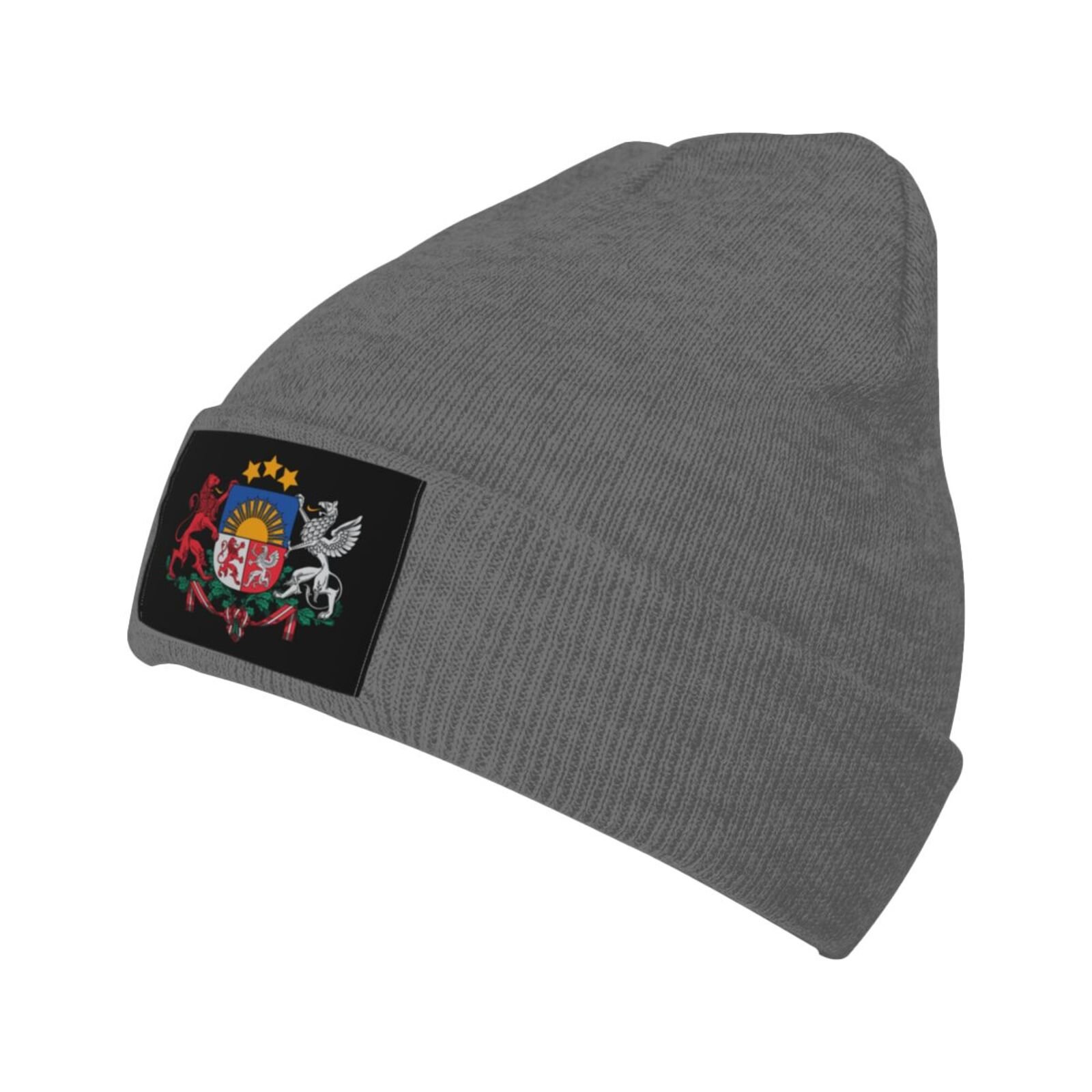 coat of arms of latvia knit beanie hat latvia emblem knitted cap for latvian winter outdoor men women