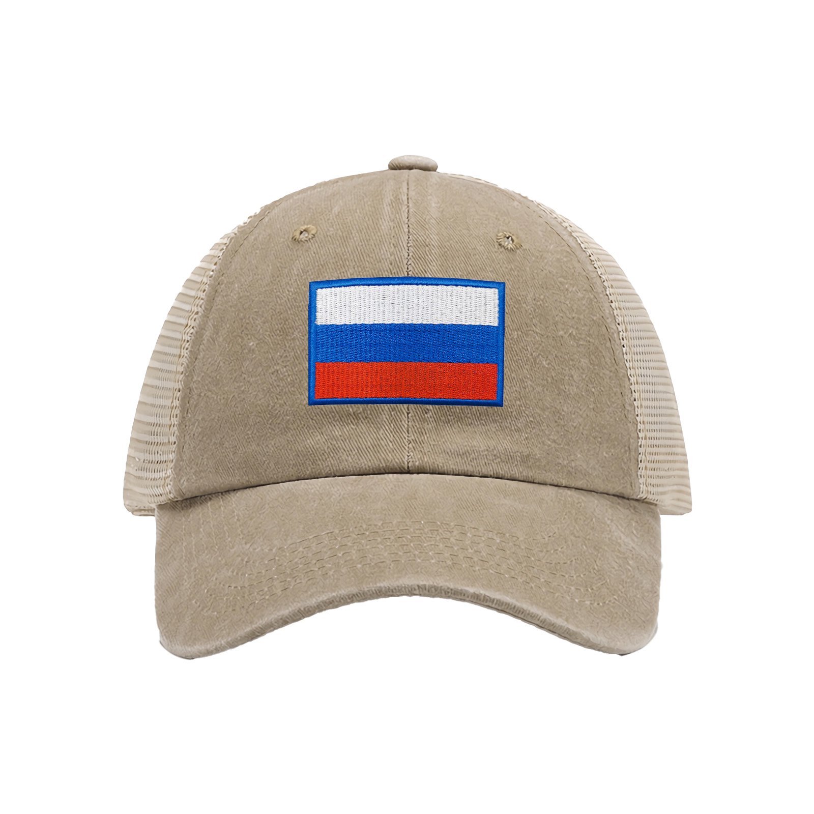 Embroidered Flag of Russia Baseball Cap Russia Flag Cowboy Mesh Sun Hats Russians Trucker Hat for Men Women - Image 3