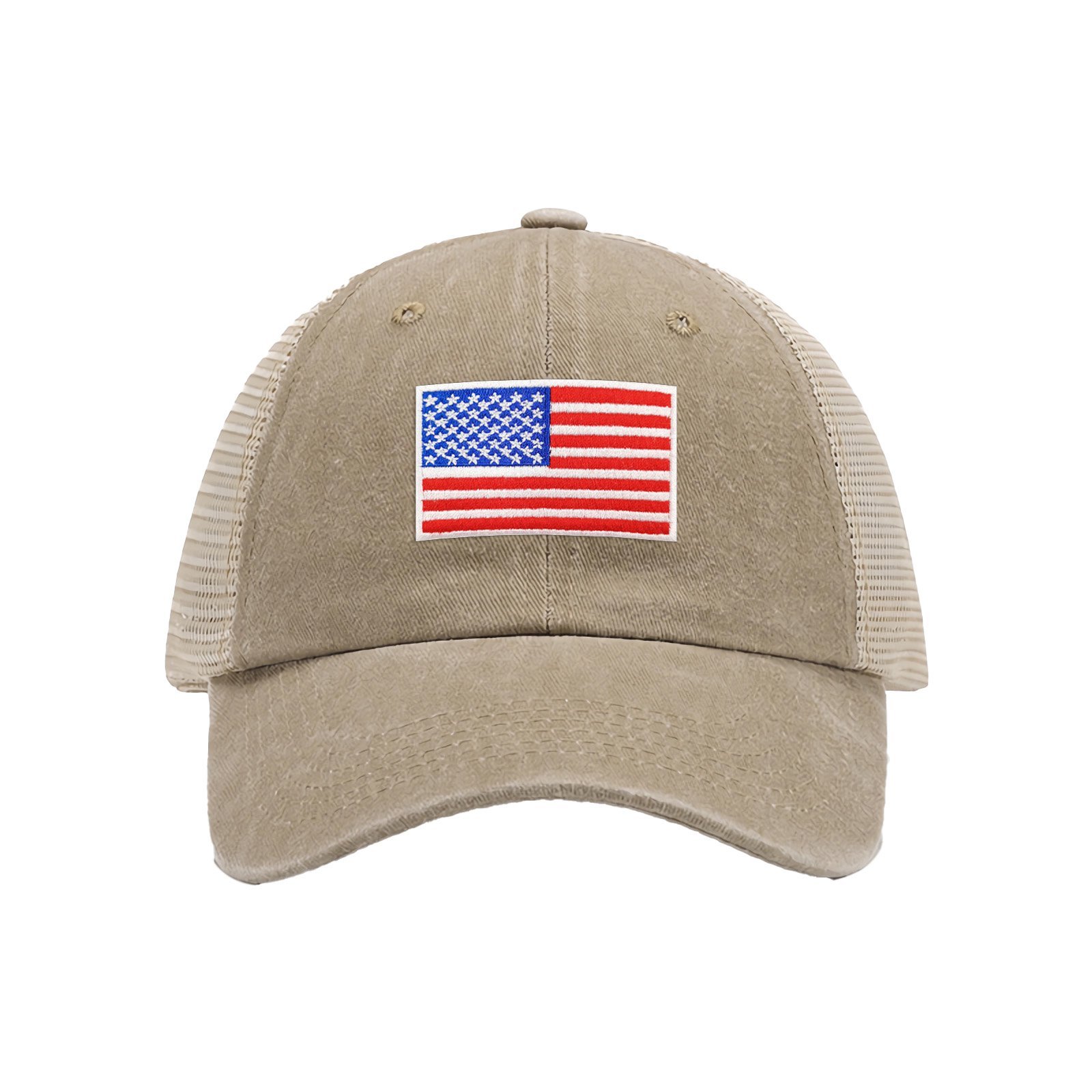 Cappellino da baseball con bandiera degli Stati Uniti ricamata, cappelli da cowboy in rete con bandiera degli Stati Uniti, cappellino da camionista americano per uomo e donna - Image 3