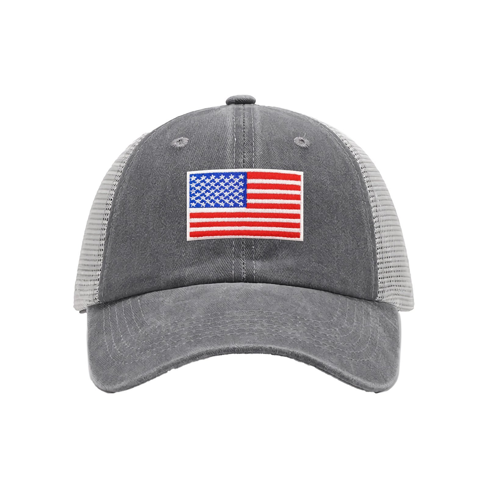 Cappellino da baseball con bandiera degli Stati Uniti ricamata, cappelli da cowboy in rete con bandiera degli Stati Uniti, cappellino da camionista americano per uomo e donna - Image 5