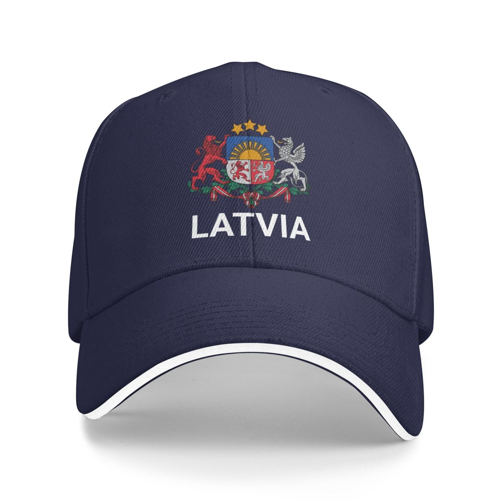 support latvia hat latvian caps for men women i stand with latvia emblem coat of arms baseball cap