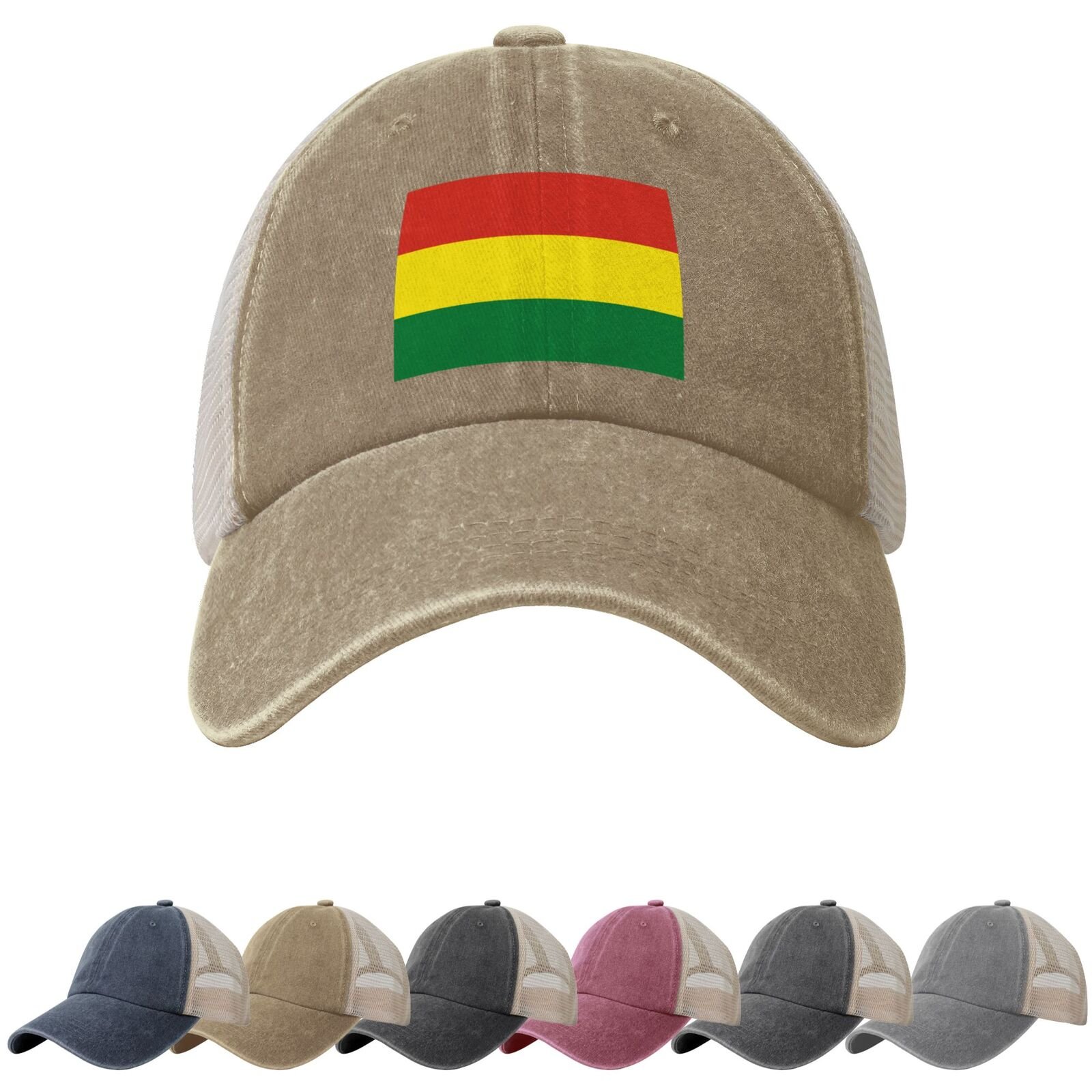 Bolivia Flag Sun Hats for Men Women Flag of Bolivia Cowboy Mesh Baseball Cap Bolivian Trucker Hat - Image 5