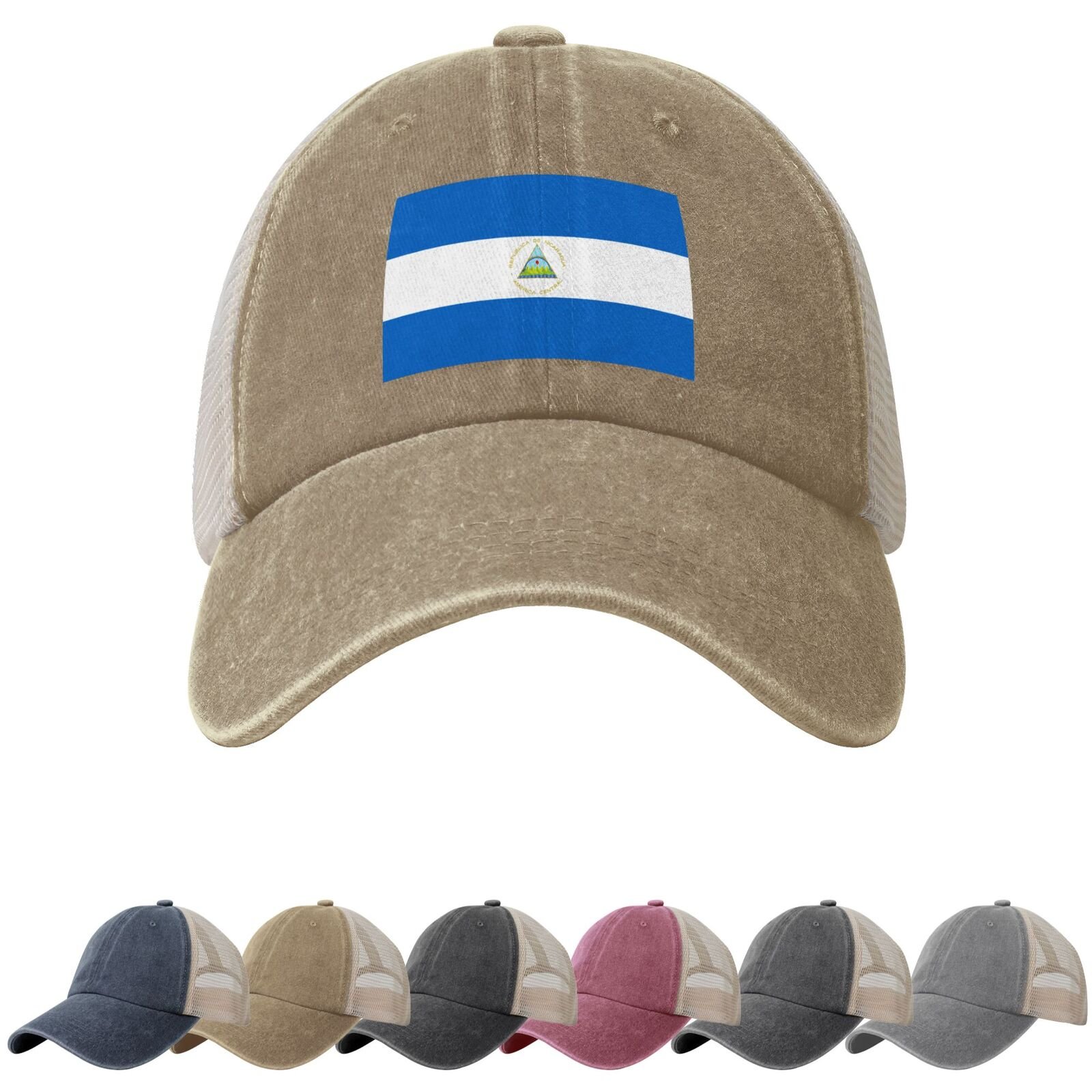 Nicaragua Flag Sun Hats for Men Women Flag of Nicaragua Cowboy Mesh Baseball Cap Nicaraguan Trucker Hat - Image 5