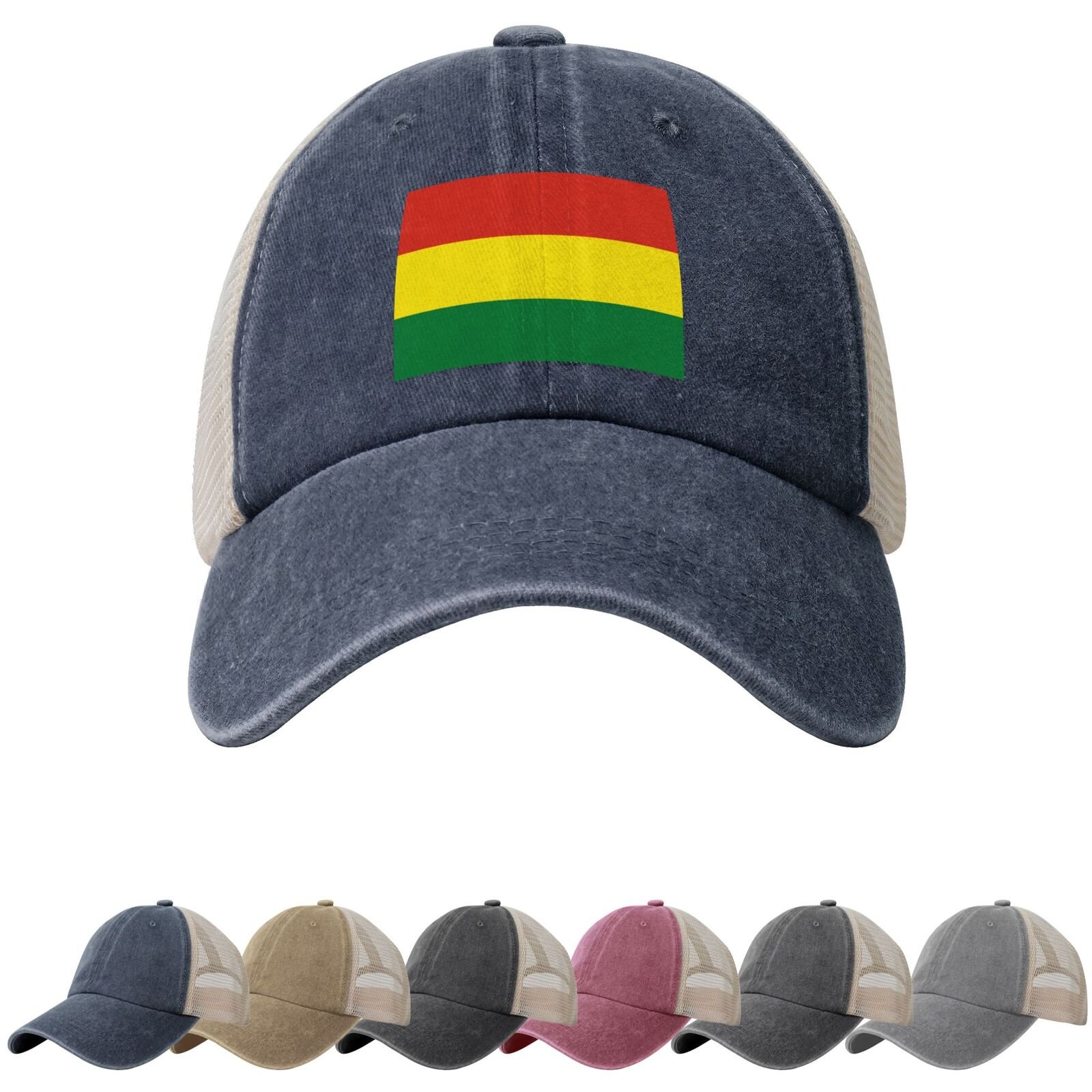 Bolivia Flag Sun Hats for Men Women Flag of Bolivia Cowboy Mesh Baseball Cap Bolivian Trucker Hat - Image 4