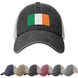 Ireland Flag Sun Hats for Men Women Flag of Ireland Cowboy Mesh Baseball Cap Irish Trucker Hat