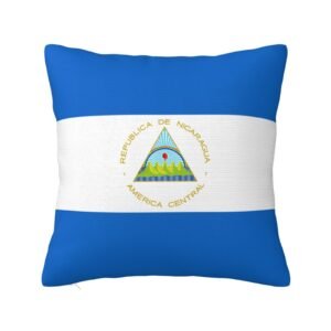 Square Throw Pillow Covers for Nicaragua Flag Pillowcase for Nicaraguan Couch Sofa Bedroom