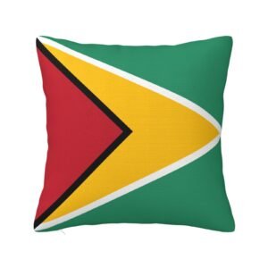 Square Throw Pillow Covers for Guyana Flag Pillowcase for Guyanese Couch Sofa Bedroom