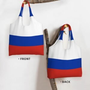 Russia Canvas Tote Bags For Women Men Reusable Shopping Grocery Russians National Flag Bag