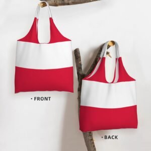 Poland Canvas Tote Bags For Women Men Reusable Shopping Grocery Polish National Flag Bag