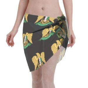 Women Short Sarongs Beach Wrap Syria Emblem for Syrians Swimsuit Short Skirt Chiffon Scarf