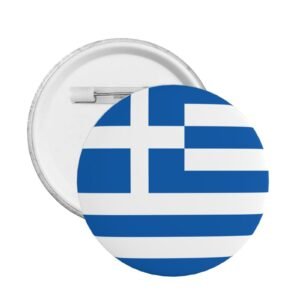 5 botones redondos con la bandera de Grecia.