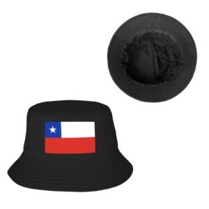 Chile Bucket Hats for Men Women Flag of Chile Outdoor Summer Fishing Hat Black