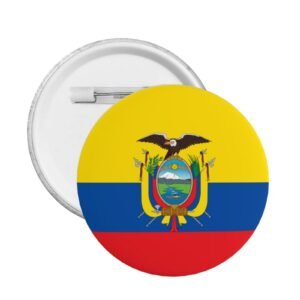 5 insignias redondas de Ecuador con el logo de la bandera de Ecuador.