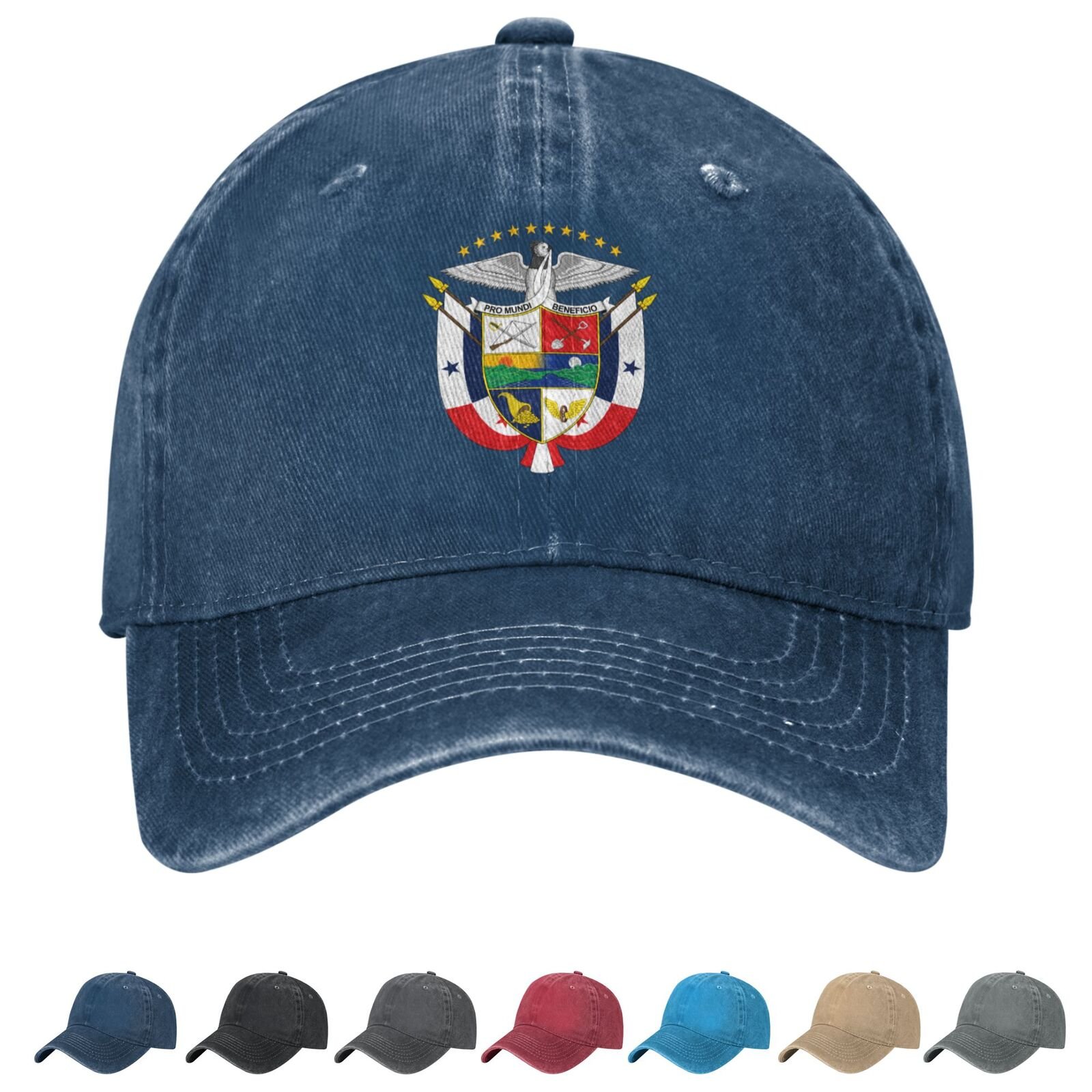 Coat of arms of Panama Denim Baseball Cap Panamanian Casual Unisex Vintage Adjustable Flag Trucker Hat Black - Image 6