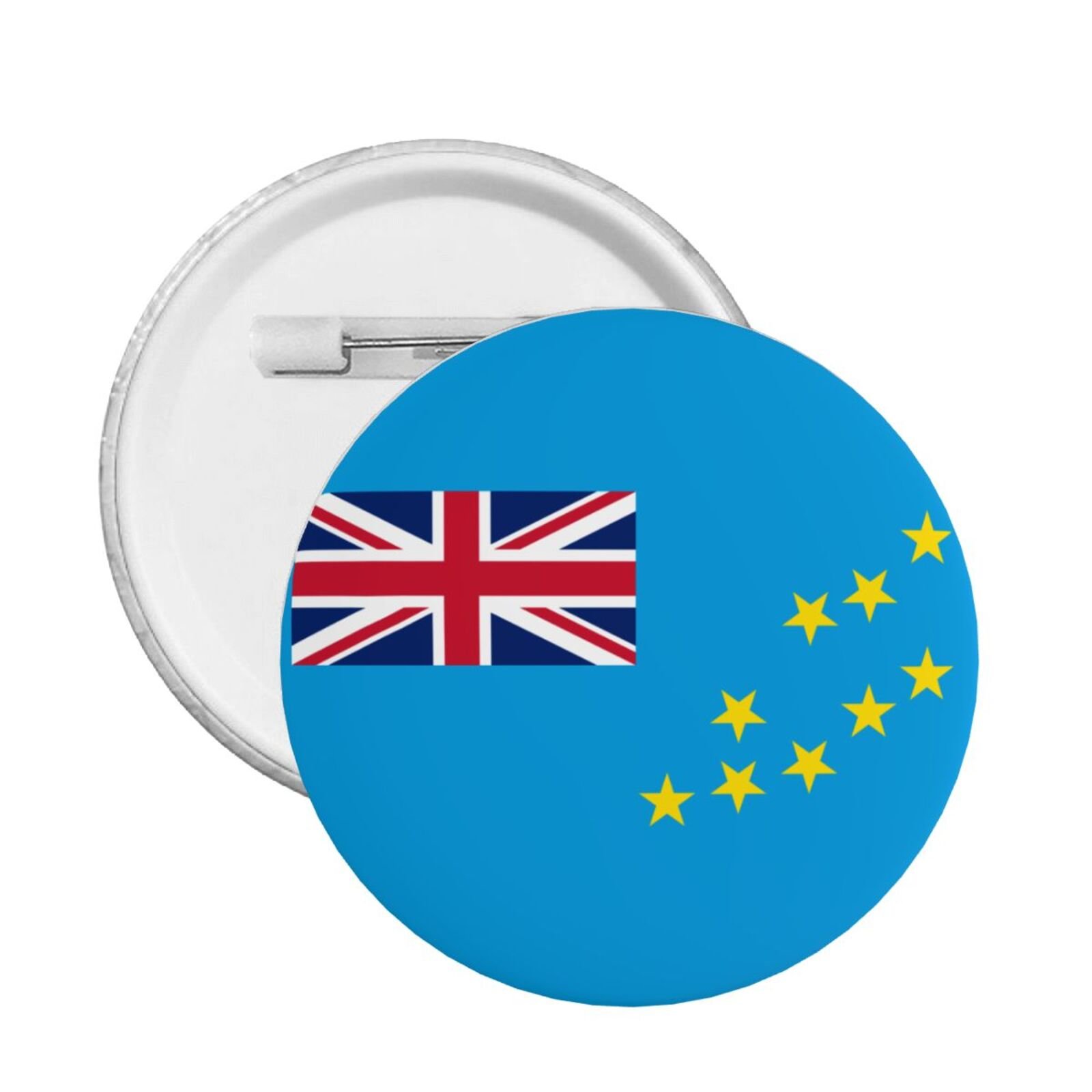 5 insignias redondas de Tuvalu con soporte para pin de Tuvalu, decoración de bandera de Tuvalu.