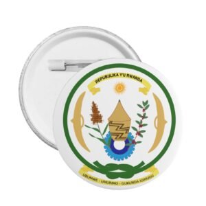 5 stuks ronde badges met het wapen van Rwanda ter ondersteuning van Rwanda, embleemspeldjes, Rwandese decoratie