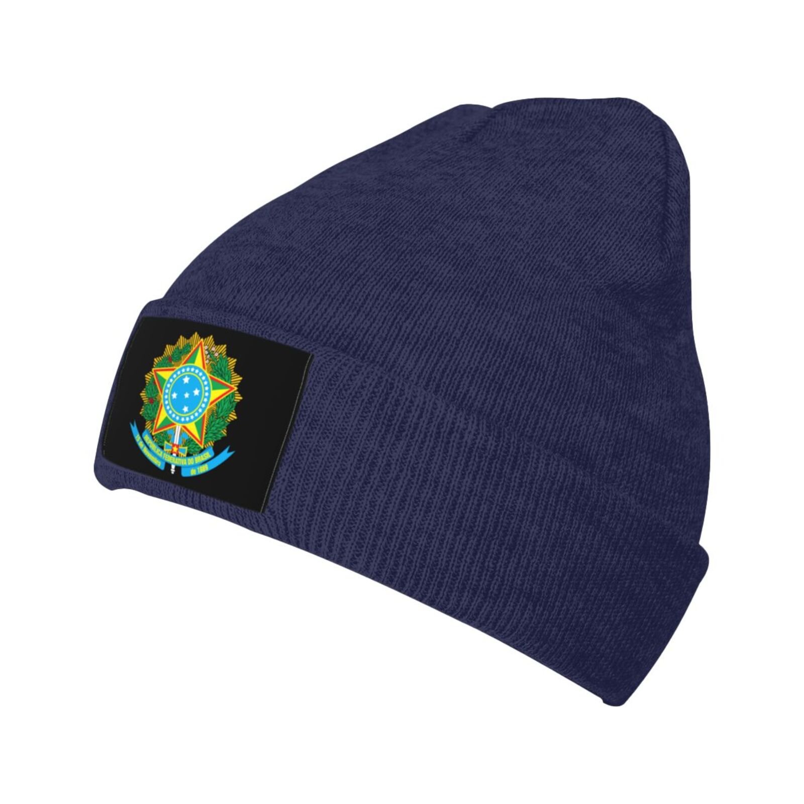 coat of arms of brazil knit beanie hat brazil emblem knitted cap for brazilians winter outdoor men women