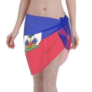 Haiti Women Short Sarongs Beach Wrap for Haitian Swimsuit Short Skirt Chiffon Scarf