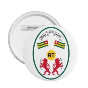5 stuks ronde badges met het wapen van Togo, ondersteuning voor het Togolese embleem, speldjes, Togolese decoratie