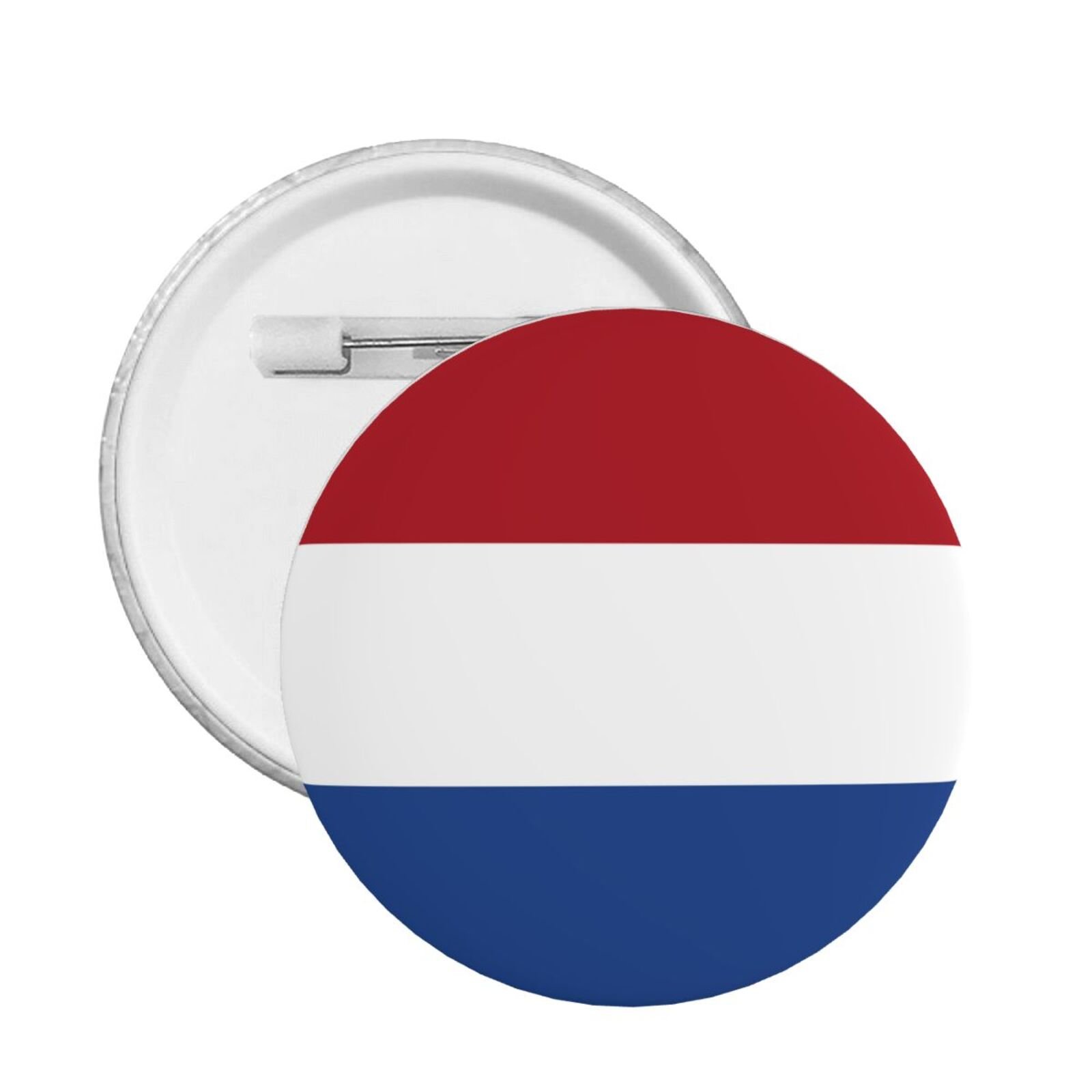 5 stuks ronde button badges ter ondersteuning van Nederland met de tekst "I Stand With Netherlands" en een Nederlandse vlag.