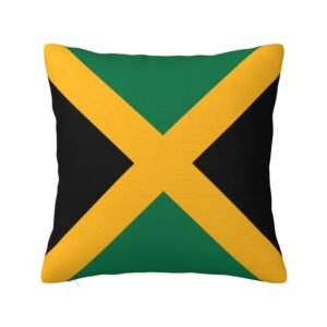 Square Throw Pillow Covers for Jamaica Flag Pillowcase for Jamaican Couch Sofa Bedroom