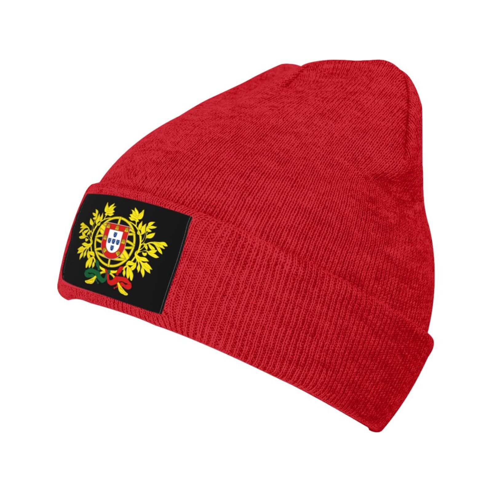 coat of arms of portugal knit beanie hat portugal emblem knitted cap for portuguese winter outdoor men women