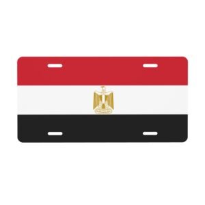 Egypt Flag License Plate Egyptians Decorative Car Plate Front Back Cover Metal Aluminum 6x12 Inch 4 Holes