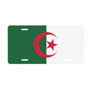 Algeria Flag License Plate Algerian Decorative Car Plate Front Back Cover Metal Aluminum 6x12 Inch 4 Holes