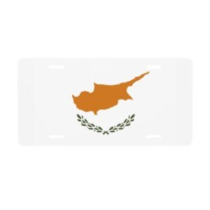 Cyprus Flag License Plate Cypriot Decorative Car Plate Front Back Cover Metal Aluminum 6x12 Inch 4 Holes