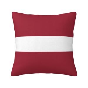 Square Throw Pillow Covers for Latvia Flag Pillowcase for Latvian Couch Sofa Bedroom