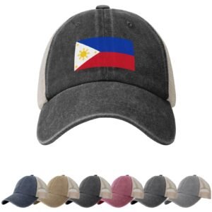 Philippines Flag Sun Hats for Men Women Flag of Philippines Cowboy Mesh Baseball Cap Filipino Trucker Hat