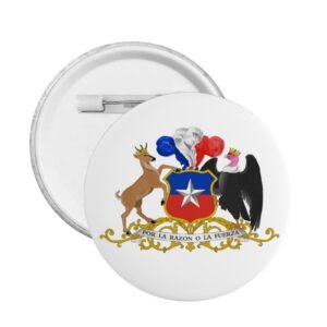 5 insignias redondas con el escudo de armas de Chile, emblema de Chile, decoraciones chilenas.
