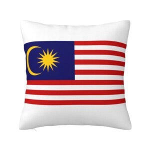 Square Throw Pillow Covers for Malaysia Flag Pillowcase for Malaysian Couch Sofa Bedroom