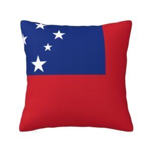 Square Throw Pillow Covers for Samoa Flag Pillowcase for Samoan Couch Sofa Bedroom