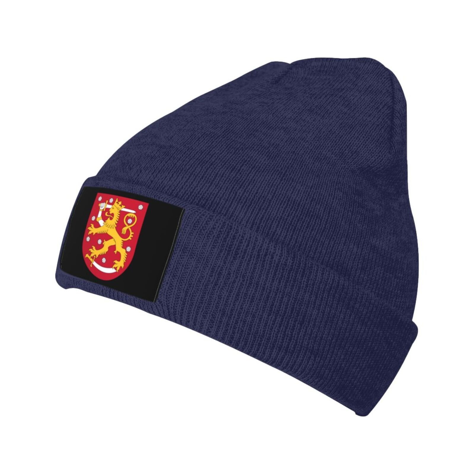 coat of arms of finland knit beanie hat finland emblem knitted cap for finns winter outdoor men women