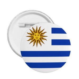 5 insignias redondas de Uruguay con el logo de la bandera uruguaya.