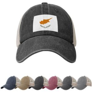 Cyprus Flag Sun Hats for Men Women Flag of Cyprus Cowboy Mesh Baseball Cap Cypriot Trucker Hat