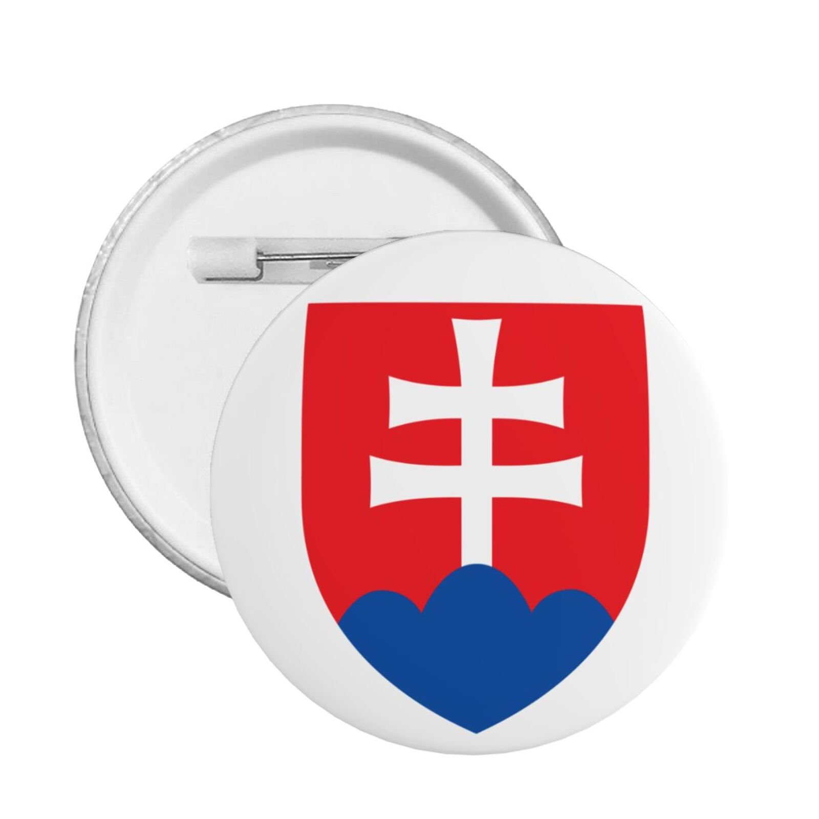 5Pcs Coat of Arms of Slovakia Round Button Badge Support Slovakia Emblem Pin Slovakian Decorations