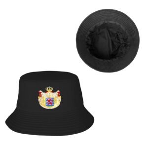 Bob luxembourgeois pour hommes et femmes, blason du Luxembourg, chapeau de pêche d'été noir