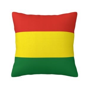 Square Throw Pillow Covers for Bolivia Flag Pillowcase for Bolivian Couch Sofa Bedroom