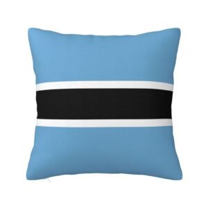 Square Throw Pillow Covers for Botswana Flag Pillowcase for Botswanan Couch Sofa Bedroom