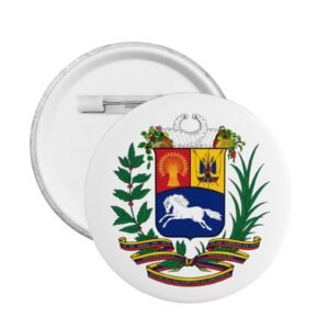 5 Stück runde Anstecknadeln mit dem Wappen Venezuelas – Unterstützung für Venezuela – Emblem-Pins – Venezolanische Dekorationen
